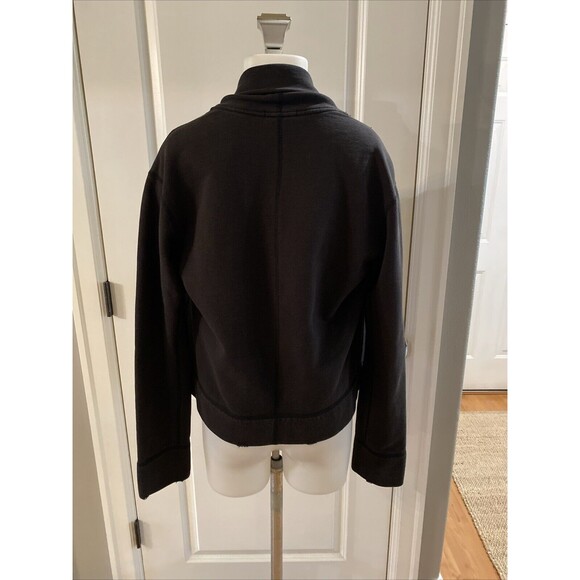 Standard James Perse Black Distressed Open Front Cardigan Sweatshirt -Size 2 - Picture 9 of 16